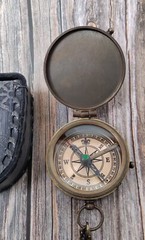 Personalised Compass for Son, Personalized Gift, Antique Brass Engraved Compass