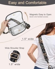 Clear Bag for Stadium Events, Clear Purse Crossbody Bag for Women Dark Gray