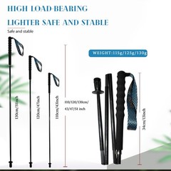 OK HEALING 5-Section Folding 3K Carbon Fiber Trekking Poles Hiking Walking Stick