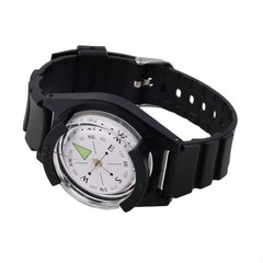 Watch Strap Compass With Black Rubber Band For Outdoor Camping Hiking Activities