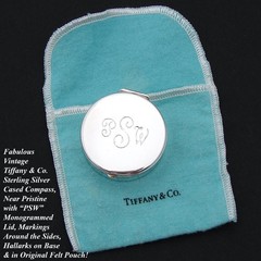 Tiffany & Co. Sterling Silver “1837 Makers Collection” Compass, with Orig. Pouch