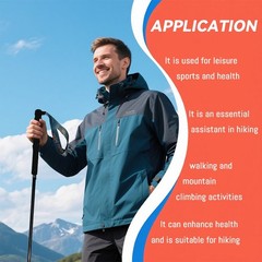OK HEALING 5-Section Folding 3K Carbon Fiber Trekking Poles Hiking Walking Stick