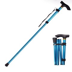 Folding Telescopic Walking Stick Cane Trekking Pole for Hiking Elderly