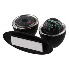 Car Compass with Built in Thermometer Compact Design for Easy Placement