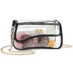 Clear Bag Stadium Event Concert Approved, Transparent Clear Crossbody Black