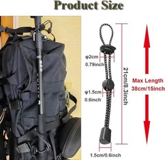 10 Pack Outdoor Hiking Stick & Gear Holders with Reflective Strips