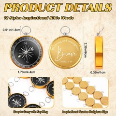 Relaxweex 36 Pcs Father’s Day Christian Gifts Bulk, Engraved Bible Gold