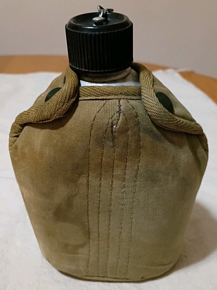 Vintage Stansport Aluminum Metal Canteen With Canvas Case Made in Japan B20