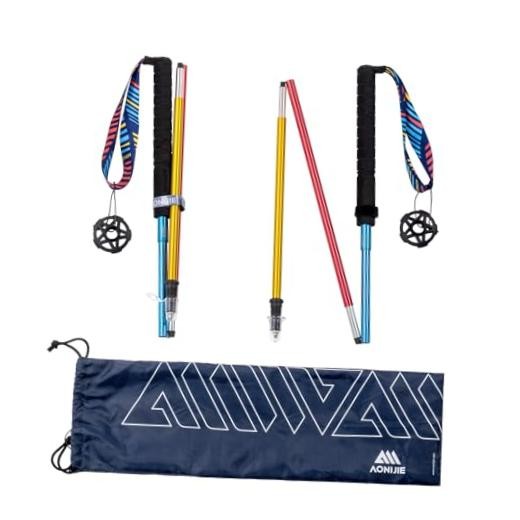 Collapsible Trekking Poles 2-Pack Walking Hiking Sticks for 120 CM Colorful