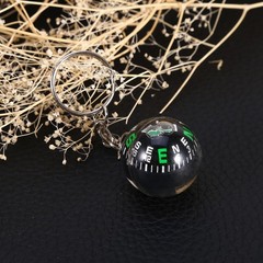 28mm Ball Keychain Liquid Filled Compass Camping Hiking Travel Outdoor JLIX