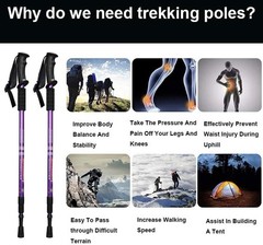 Trekking Poles Adjustable Lightweight Durable Hiking Sticks Men Women