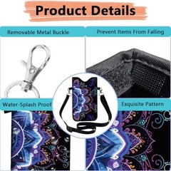 Floral Phone Pouch Neoprene Cell Phone Sleeve Purple Nylon Waterproof Flower