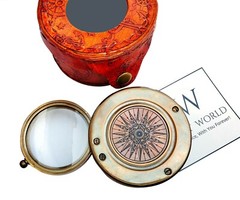 Military Metal Hiking Compass with Magnifier, Professional Boy Scout Compasses