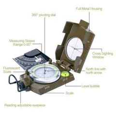 Cammenga Style High Accuracy Military Compass Waterproof Lensatic Sighting + Bag