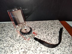 Original Military Field Compass w/Mirror & Strap Vintage Swiss Army DS40 Compass