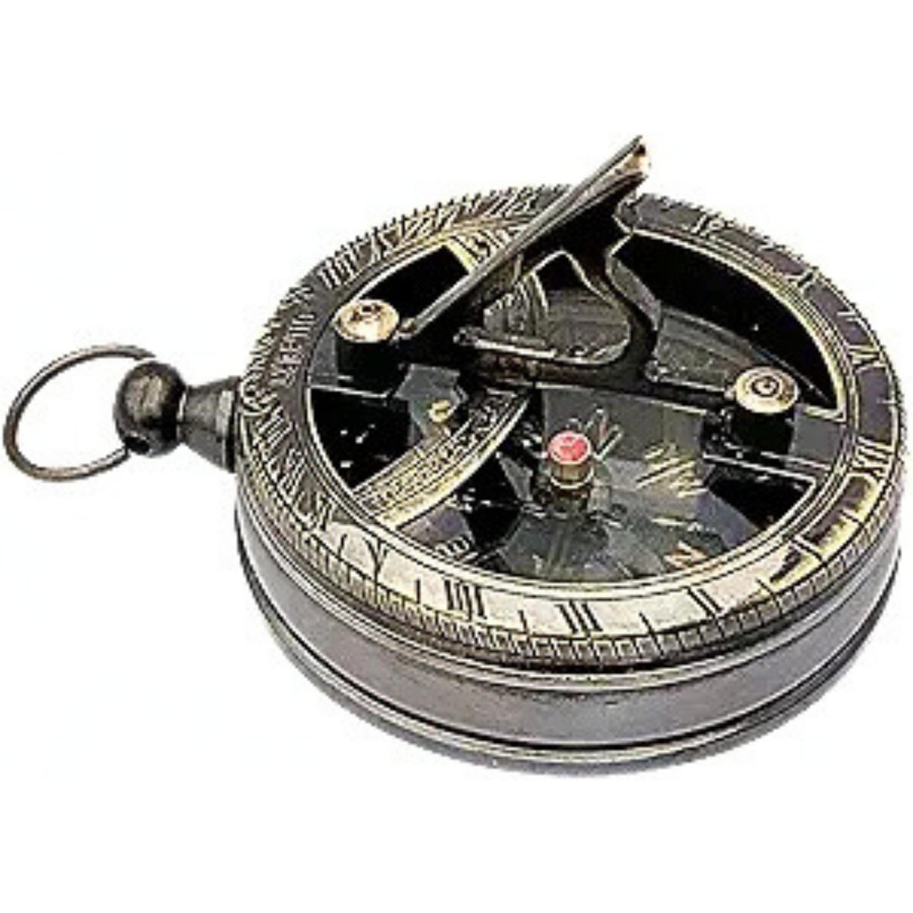 Engravable Brass Pocket Sundial Compass Nautical Antique Style Marine Compass Br
