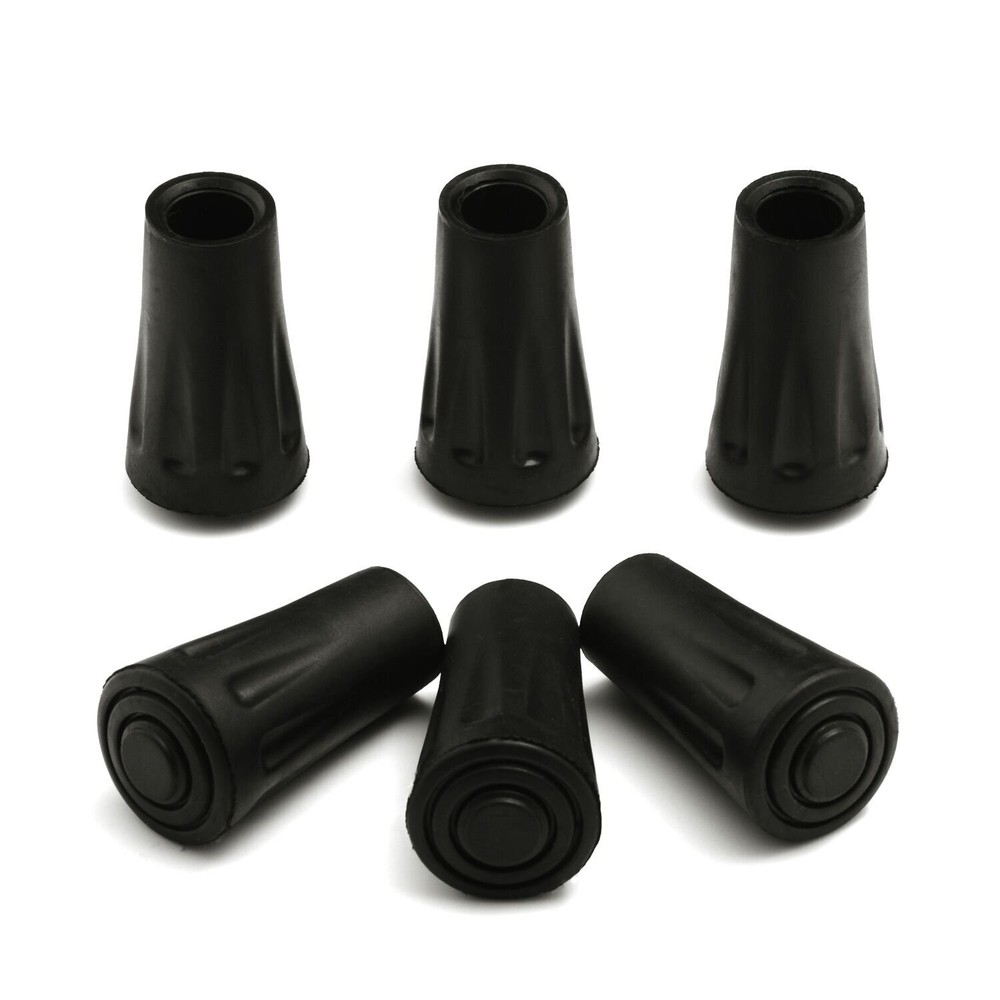 Replacement Rubber Tips 6-Pack Longer Caps for Hiking Sticks Walking Canes