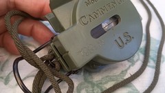 1977 U.S. Cammenga Phosphorescent Military Compass Model 27 With Pouch