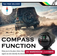 Compass for Car with Bottom Stick Car Compass Ball,Adjustible and Night Vision C