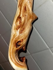Handcrafted Wooden Walking Stick for Hiking Brown Unique Grain Unisex Adults