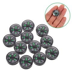 12pcs Plastic Pocket Compass 20mm Mini Lightweight For Outdoor Hiking Camping