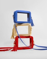 Clear Bag for Stadium Events, Clear Purse Stadium Approved Crossbody Bag Red