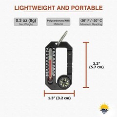 Hikehitch 2 Thermometer And Compass Carabiner Camping Hiking And Backpacking Acc