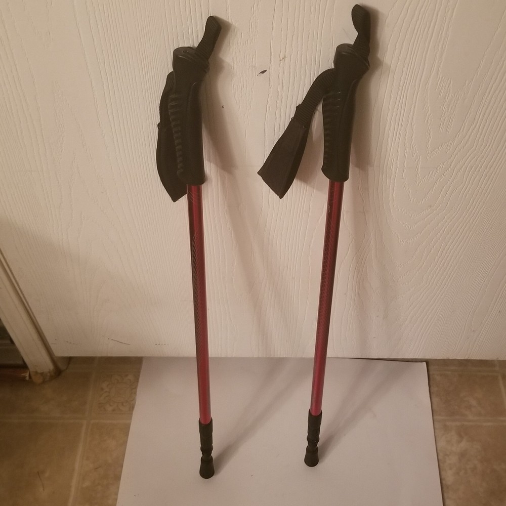 Sportline Total Fitness Performance Alluminum Walking Poles XC550 Red Adjustable