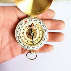 Luminous Brass+ABS Watch Style Military Army Compass Outdoor Camping Keychain