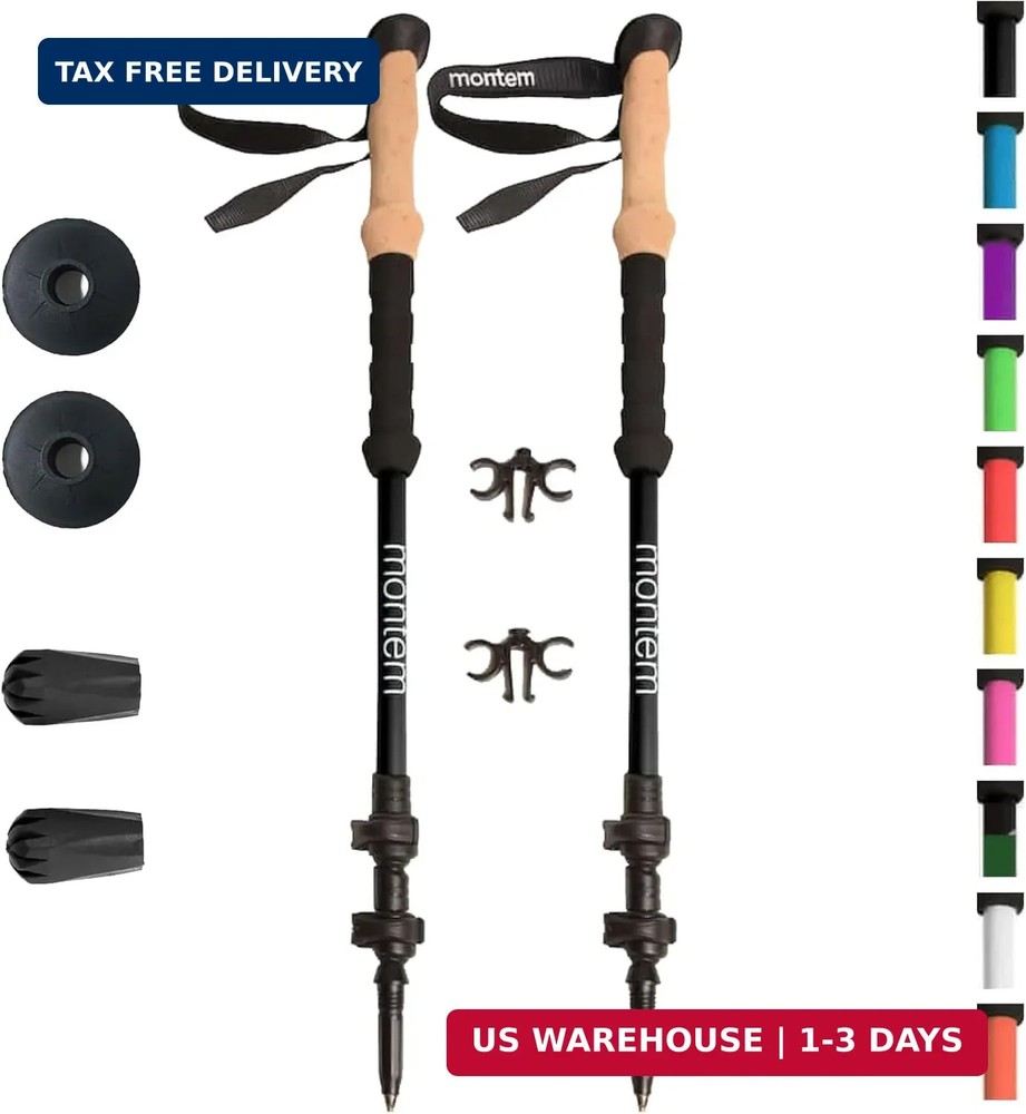 Montem Ultra Strong Trekking, Walking, and Hiking Poles – Collapsible, Lightweig