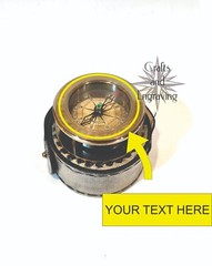 3″ Personalized nautical folding magnifier compass direction with leather box