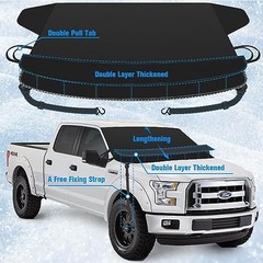 Extra Large Windshield Cover for Ice and Snow, Upgraded Thicken 71″*47″（Large)