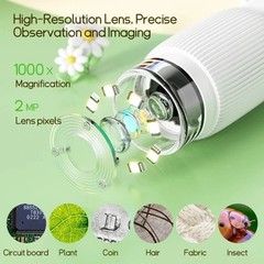 Portable 1000X Handheld Digital Microscope with for 2 Inch IPS Screen for