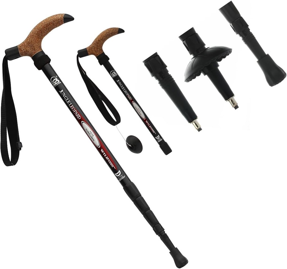 Aluminum Alloy Quick Lock Trekking Pole Adjustable Anti-Shock 1 Pair