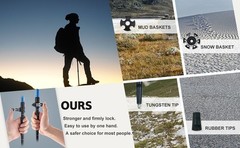 Aluminum Trekking Poles – Quick Adjustable Locks, Comfort Handle, Padded Strap,