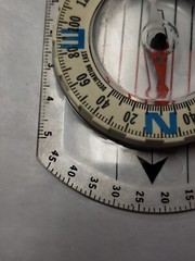Vintage BRUNTON USA Compass 1991 Clear Blue Letters White No Batteries Needed