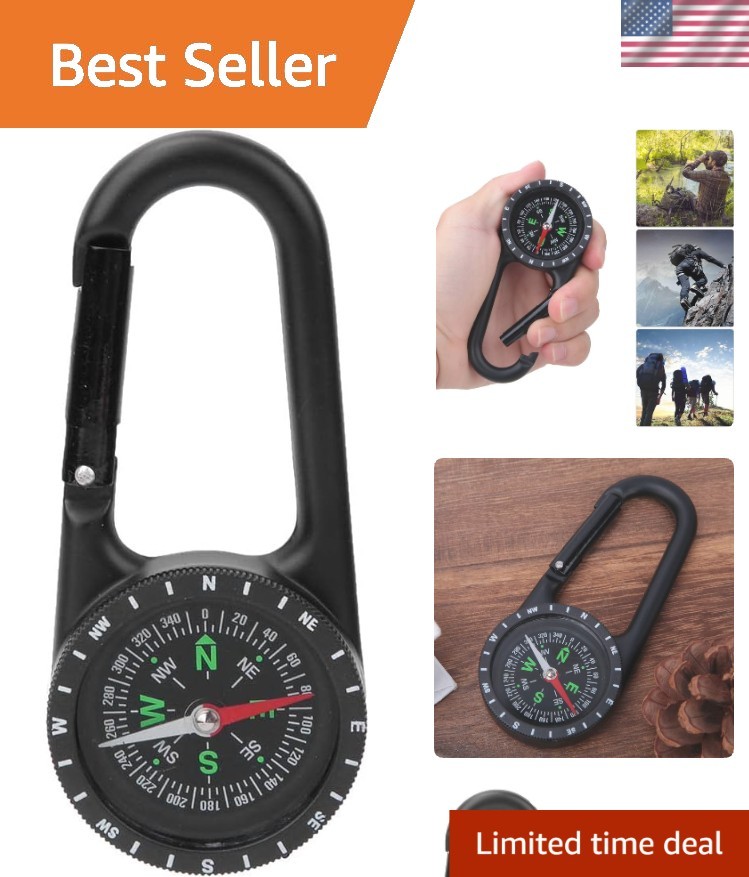 Carabiner Clip On Compass Hiking,Mini Compass,DC40T Zinc Alloy Portable Carab…