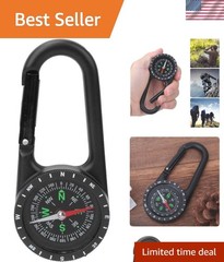 Carabiner Clip On Compass Hiking,Mini Compass,DC40T Zinc Alloy Portable Carab…