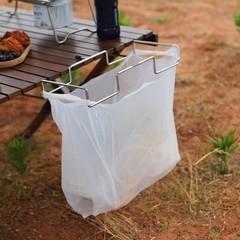 Tabletop Trash Bag Holder Stainless Steel Foldable for Camping Picnic