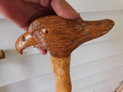 Eagle Head Twisted Wood Solid Walking Stick