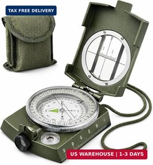 Military Lensatic Compass, Hiking Compass for Survival – Water-Resistant Navy
