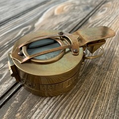 Nautical Collectible Style Vintage Solid Brass WWII Military Pocket Compass Gift