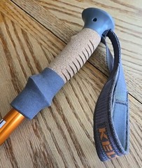 Kelty Metallic Orange Walking Stick Anti Shock System W/ Wrist Strap & Tip Cover