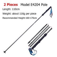 Carbon Fiber Folding Trekking Pole Ultralight Quick Lock Hiking Stick