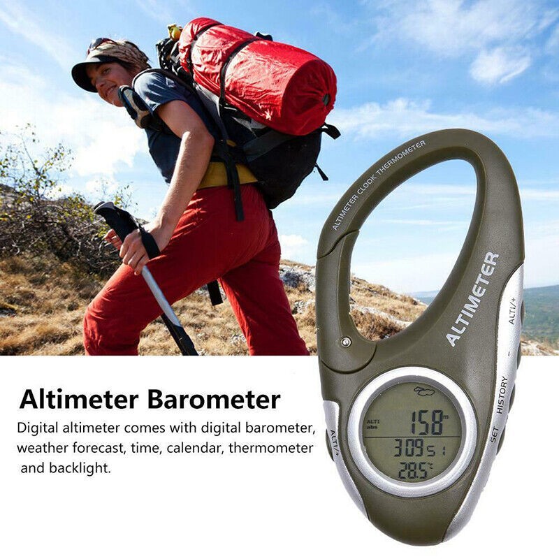 8 In 1 Mountaineering Digital Altimeter Barometer with Thermometer Backlight