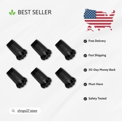 6-Pack Rubber Trekking Pole Tips for Enhanced Outdoor Grip and Stability