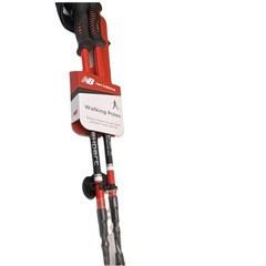New Balance Expert Walking Poles Ergonomic Grip Wrist Strap Red/Black 2pk New