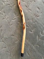 43 in. – Hand Carved Diamond Willow – Finished – Hiking / Walking Stick ,j101