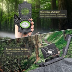 Military Compass With Carry Bag Inclinometer Multifunctional Sighting Compass Wa
