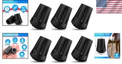 Replacement Hiking Stick Tips – 6 Durable Rubber Tips for Grip & Protection